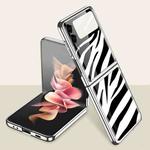 For Samsung Galaxy Z Flip3 5G GKK Electroplating Painted Tempered Glass Phone Case(Zebra Stripe)