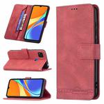 For Xiaomi Redmi 9C Magnetic Clasp RFID Blocking Anti-Theft Leather Case with Holder & Card Slots & Wallet(Red)