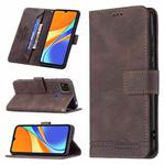 For Xiaomi Redmi 9C Magnetic Clasp RFID Blocking Anti-Theft Leather Case with Holder & Card Slots & Wallet(Brown)