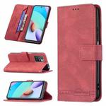 For Xiaomi Redmi 10 Magnetic Clasp RFID Blocking Anti-Theft Leather Case with Holder & Card Slots & Wallet(Red)