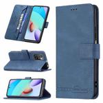 For Xiaomi Redmi 10 Magnetic Clasp RFID Blocking Anti-Theft Leather Case with Holder & Card Slots & Wallet(Blue)