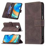 For Xiaomi Redmi Note 9 Pro Magnetic Clasp RFID Blocking Anti-Theft Leather Case with Holder & Card Slots & Wallet(Brown)