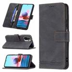 For Xiaomi Redmi Note 10 4G / Note 10S Magnetic Clasp RFID Blocking Anti-Theft Leather Case with Holder & Card Slots & Wallet(Black)