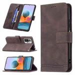For Xiaomi Redmi Note 10 Pro Magnetic Clasp RFID Blocking Anti-Theft Leather Case with Holder & Card Slots & Wallet(Brown)