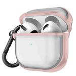 Frosted TPU Earphone Protective Case with Hook For AirPods 3(Light Pink)