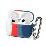 Four-color Rainbow Earphone Protective Case with Hook For AirPods 3(White + Red + Light Blue + Blue)