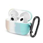 Four-color Rainbow Earphone Protective Case with Hook For AirPods 3(Beige + White + Light Blue + Green)