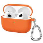 Thicken Silicone Round Bottom Earphone Protective Case with Hook For AirPods 3(Orange)