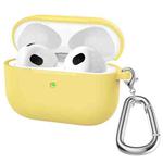 Thicken Silicone Round Bottom Earphone Protective Case with Hook For AirPods 3(Yellow)