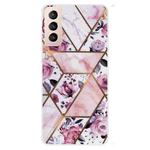 For Samsung Galaxy S22 5G Marble Pattern Shockproof TPU Protective Case(Rhombus Rose)