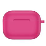 For AirPods Pro Thicken Silicone Round Bottom Earphone Protective Case(Rose Red)