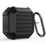 For Samsung Galaxy Buds Live / Buds 2 / Buds Pro / Buds 2 Pro Shockproof Carbon Fiber Luggage Earphone Protective Case with Hook(Black)
