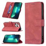 For iPhone 13 Pro Magnetic Clasp RFID Blocking Anti-Theft Leather Case with Holder & Card Slots & Wallet (Red)
