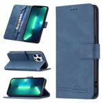 For iPhone 13 Pro Magnetic Clasp RFID Blocking Anti-Theft Leather Case with Holder & Card Slots & Wallet (Blue)