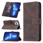 For iPhone 13 Pro Max Magnetic Clasp RFID Blocking Anti-Theft Leather Case with Holder & Card Slots & Wallet (Brown)