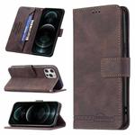 For iPhone 12 Pro Max Magnetic Clasp RFID Blocking Anti-Theft Leather Case with Holder & Card Slots & Wallet(Brown)