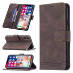 For iPhone X / XS Magnetic Clasp RFID Blocking Anti-Theft Leather Case with Holder & Card Slots & Wallet(Brown)
