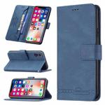 For iPhone X / XS Magnetic Clasp RFID Blocking Anti-Theft Leather Case with Holder & Card Slots & Wallet(Blue)