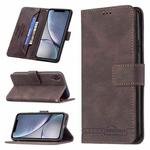 For iPhone XR Magnetic Clasp RFID Blocking Anti-Theft Leather Case with Holder & Card Slots & Wallet(Brown)