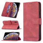For iPhone XS Max Magnetic Clasp RFID Blocking Anti-Theft Leather Case with Holder & Card Slots & Wallet(Red)