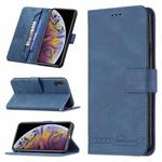 For iPhone XS Max Magnetic Clasp RFID Blocking Anti-Theft Leather Case with Holder & Card Slots & Wallet(Blue)