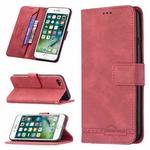 For iPhone SE 2022 / SE 2020 / 8 / 7 Magnetic Clasp RFID Blocking Anti-Theft Leather Case with Holder & Card Slots & Wallet(Red)