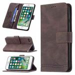 For iPhone SE 2022 / SE 2020 / 8 / 7 Magnetic Clasp RFID Blocking Anti-Theft Leather Case with Holder & Card Slots & Wallet(Brown)