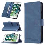 For iPhone SE 2022 / SE 2020 / 8 / 7 Magnetic Clasp RFID Blocking Anti-Theft Leather Case with Holder & Card Slots & Wallet(Blue)