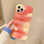 Wave Texture TPU Shockproof Phone Case For iPhone 13(Orange Sky Clouds)