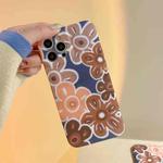 Wave Texture TPU Shockproof Phone Case For iPhone 11 Pro Max(Big Brown Flower)