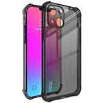 For iPhone 13 IMAK All-inclusive Shockproof Airbag TPU Phone Case with Screen Protector(Transparent Black)