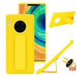 For Huawei Mate 30 Pro Shockproof PC + TPU Protective Case with Wristband & Holder(Yellow)