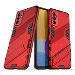 For Samsung Galaxy M52 5G Punk Armor 2 in 1 PC + TPU Shockproof Phone Case with Invisible Holder(Red)