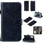 For Sony Xperia 5 Lace Flower Horizontal Flip Leather Case with Holder & Card Slots & Wallet & Photo Frame(Black)