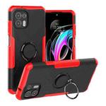 For Motorola Moto Edge 20 Lite Armor Bear Shockproof PC + TPU Phone Protective Case with Ring Holder(Red)