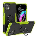 For Motorola Moto Edge 20 Lite Armor Bear Shockproof PC + TPU Phone Protective Case with Ring Holder(Green)