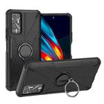 For Tecno Pova 2 Armor Bear Shockproof PC + TPU Phone Protective Case with Ring Holder(Black)