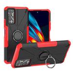 For Tecno Pova 2 Armor Bear Shockproof PC + TPU Phone Protective Case with Ring Holder(Red)