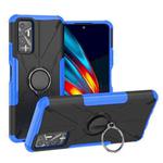 For Tecno Pova 2 Armor Bear Shockproof PC + TPU Phone Protective Case with Ring Holder(Blue)