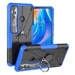 For Tecno Spark 7 Pro Armor Bear Shockproof PC + TPU Phone Protective Case with Ring Holder(Blue)