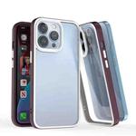 For iPhone 13 Pro 3 In 1 Two-color TPU + Acrylic Shockproof Phone Case (Red Bayberry)