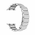 Bamboo Joint Magnetic Steel Watch Band For Apple Watch Ultra 49mm / Series 8&7 45mm / SE 2&6&SE&5&4 44mm / 3&2&1 42mm(Silver)