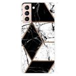 For Samsung Galaxy S22 5G Abstract Marble Pattern TPU Phone Protective Case(Black and White)