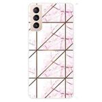 For Samsung Galaxy S22+ 5G Abstract Marble Pattern TPU Phone Protective Case(Pink)