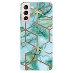 For Samsung Galaxy S22+ 5G Abstract Marble Pattern TPU Phone Protective Case(Green)