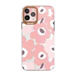 For iPhone 13 Dual-side Laminating IMD Plating Flower Pattern TPU Phone Case(DX-67)