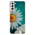 For Samsung Galaxy S22 5G Colored Drawing Pattern High Transparent TPU Phone Protective Case(Chrysanthemum)