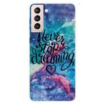 For Samsung Galaxy S22+ 5G Colored Drawing Pattern High Transparent TPU Phone Protective Case(Chasing Dreams)