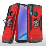 For vivo Y17 Magnetic Armor Shockproof TPU + PC Phone Case with Metal Ring Holder(Red)