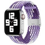 Nylon Braid One Buckle Watch Band For Apple Watch Series 8&7 41mm / SE 2&6&SE&5&4 40mm / 3&2&1 38mm(Grape Purple)